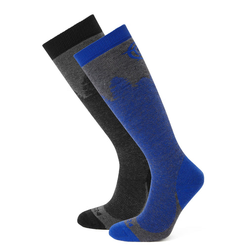 Aprica 2 Pack Mens Ski Sock Black/Royal Blue TOG24