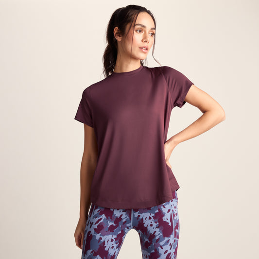 Florrie Womens Performance T-Shirt - Black Raspberry
