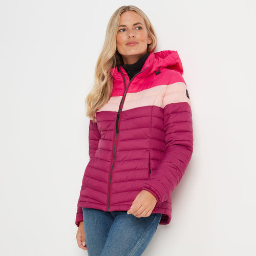 TOG24 Oldstead Womens Lightweight, Supersoft Extra Long Quilted Puffer Jacket With Fixed Hood, Padded Inner Collar, Zip Pockets And Eco-friendly Thermal Filling