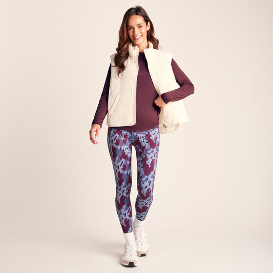 Leonie Womens Long Sleeve Performance Top - Black Raspberry