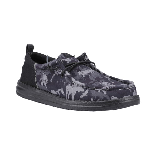 HEYDUDE Wally Funk Hunt Camo Mens Shoes Black TOG24
