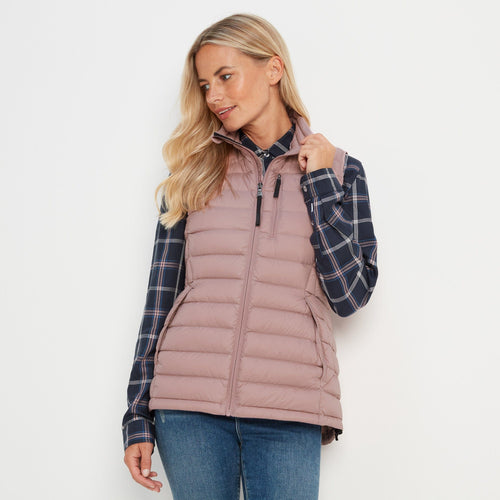 Drax Womens Faded Pink Down Lightweight Gilet | TOG24