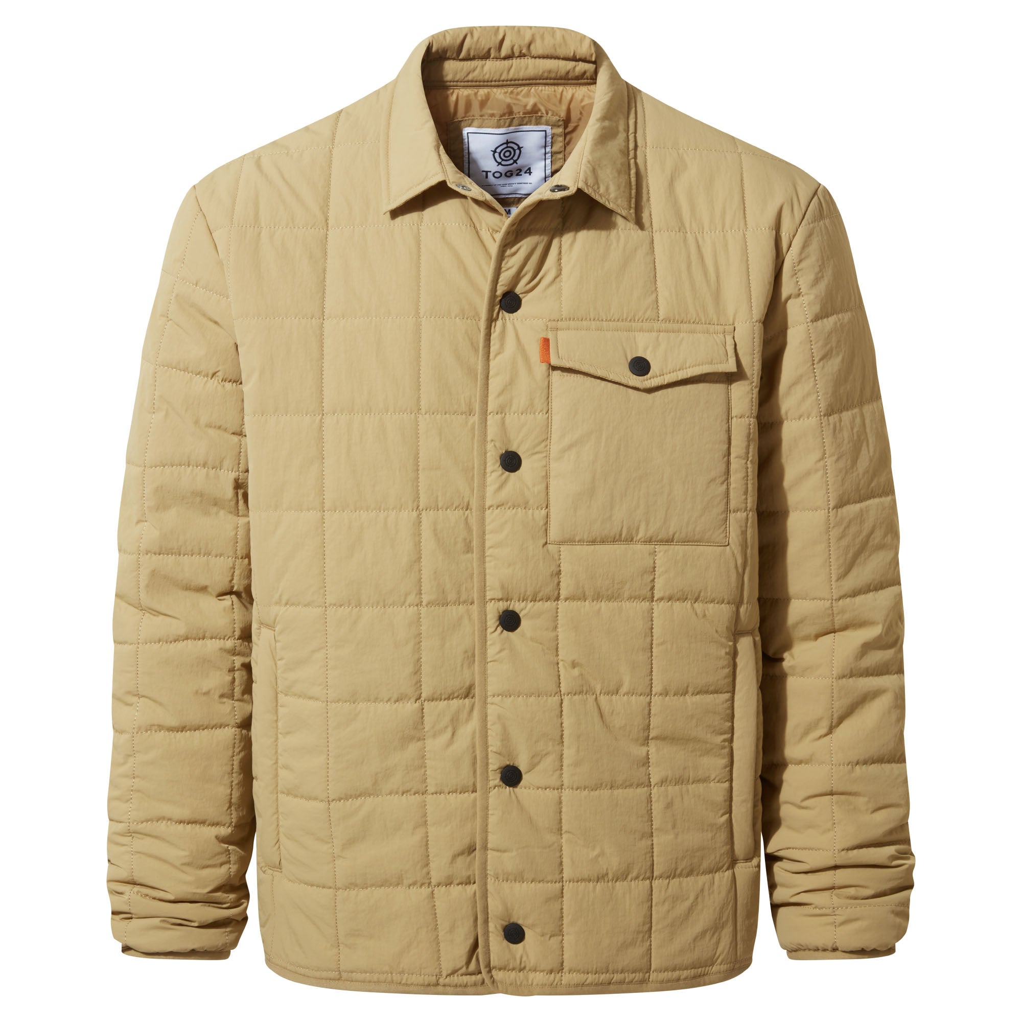 Keiran Mens Padded Shacket Ochre Brown – TOG24