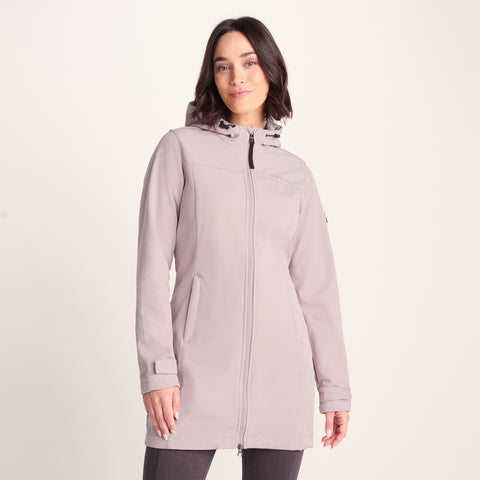 Keld Long Shower Resistant Hooded Softshell Jacket Dusky