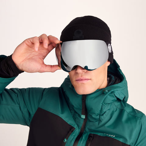 Megeve Cat 3 Lens Goggles Matt Black Silver