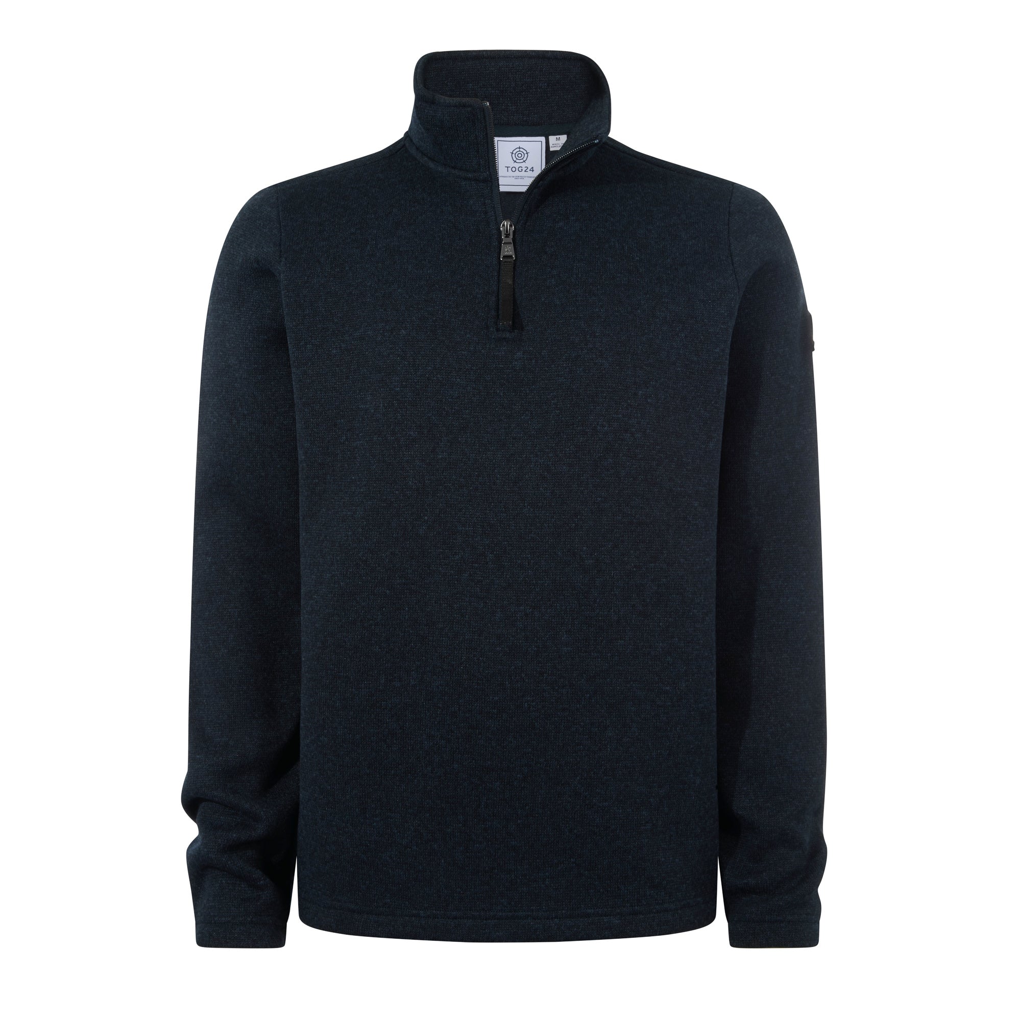 Pearson Knitlook Quarter Zip Fleece Dark Marl