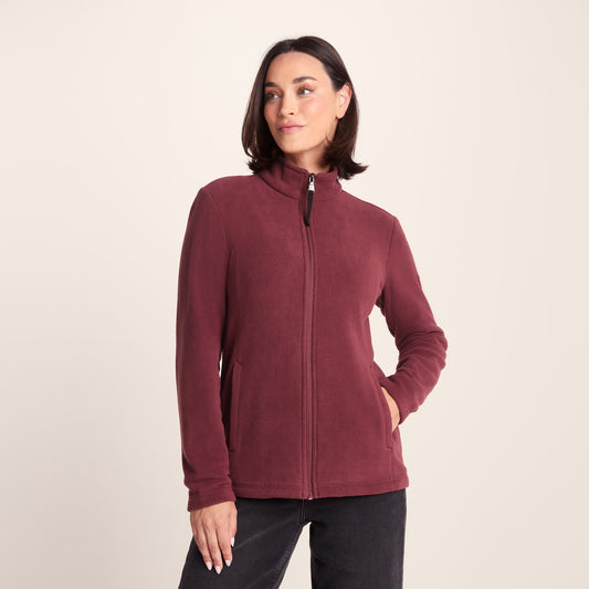 Revive Womens Fleece Jacket - Burgundy