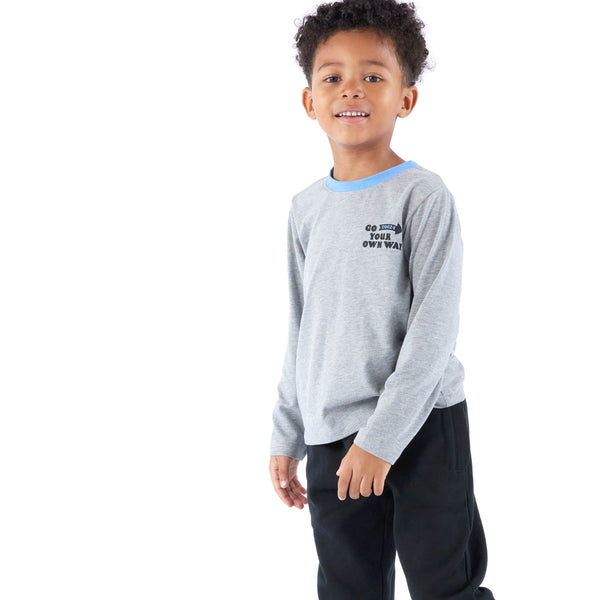 T-shirt à Manches Longues Football 'TEAMPLAYER' Pour Garçon - Salt And Pepper - Imprimé Ballon Et Numéro 10