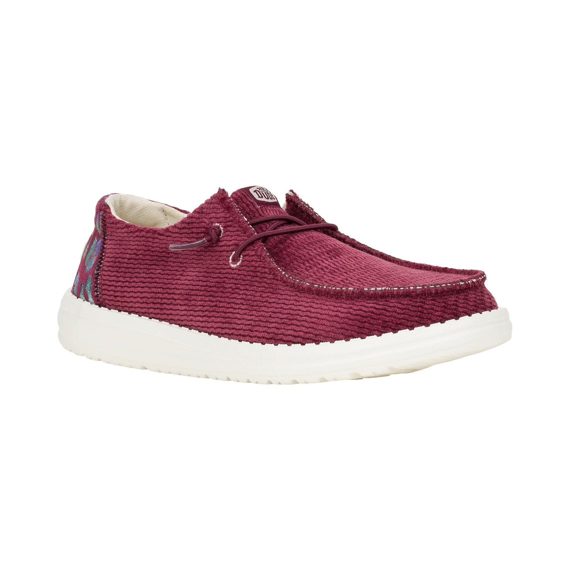HEYDUDE Wendy Corduroy Leo Womens Shoes Burgundy – TOG24