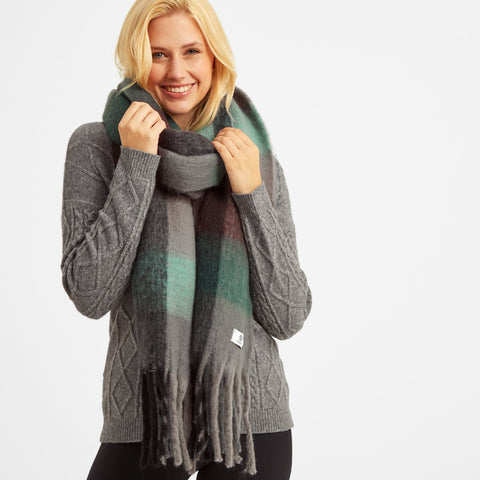 Craiden Box Check Scarf Pacific