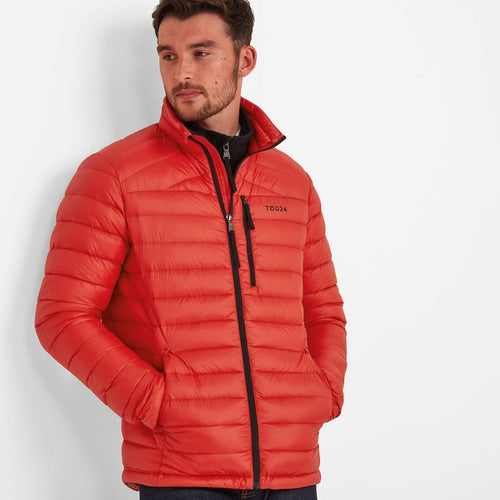 Drax Mens Funnel Down Jacket - Fire Red – TOG24
