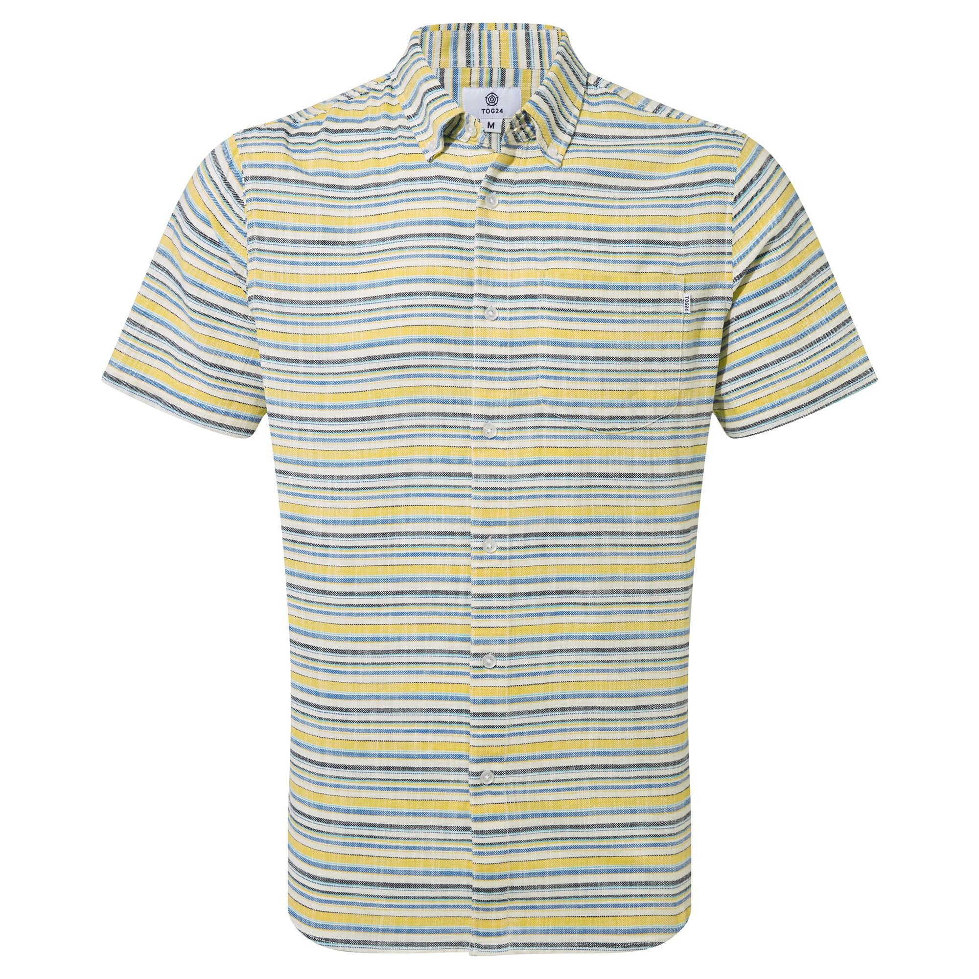 Harold Short Sleeve Stripe Shirt Aqua