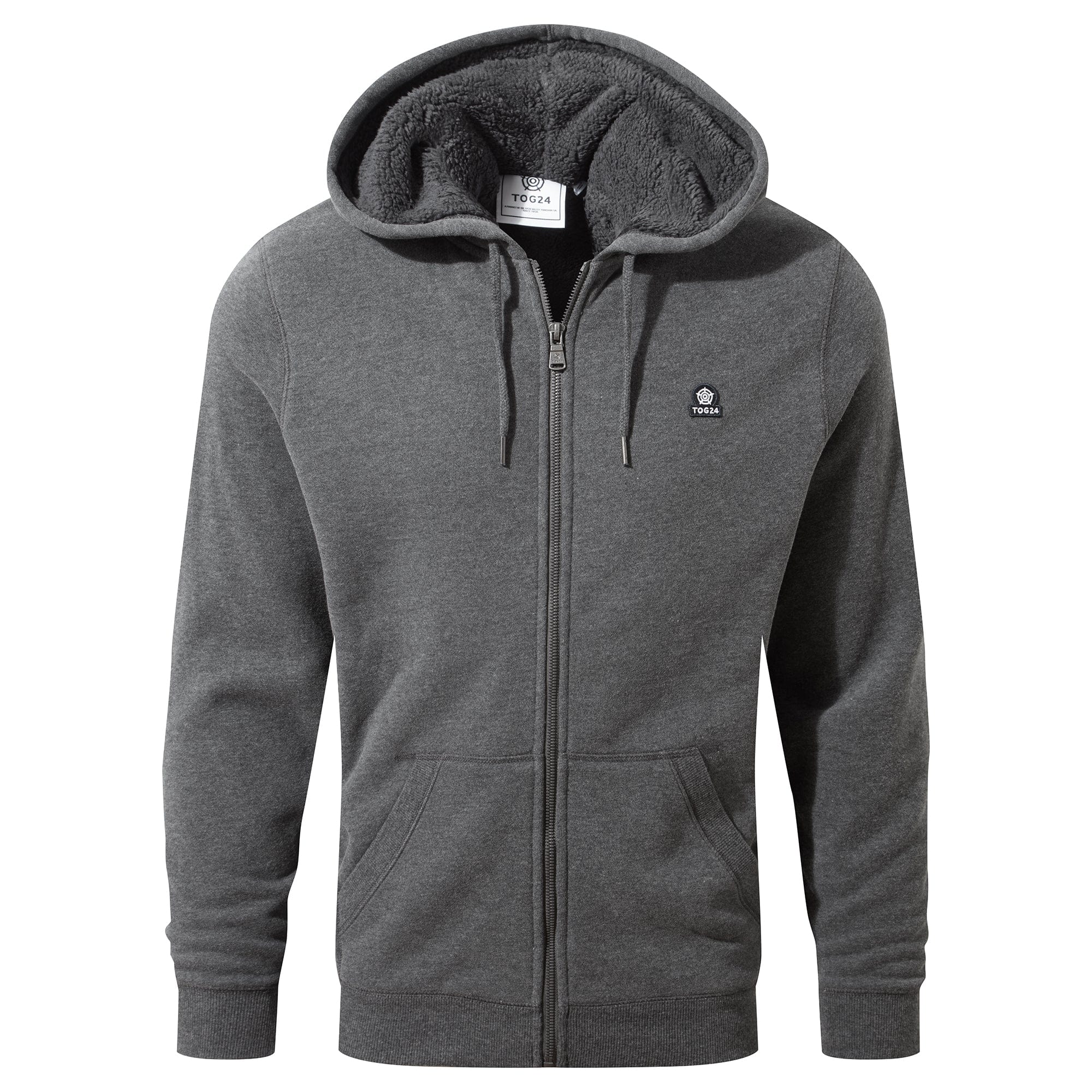 Timble Sherpa Fleece Lined Hoody Dark Grey Marl